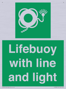 Lifebuoy with line and light